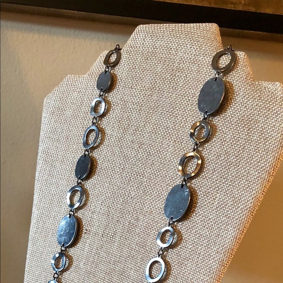 Chico’s Gun Metal Gray Fashion Necklace 19” euc - Picture 3 of 5